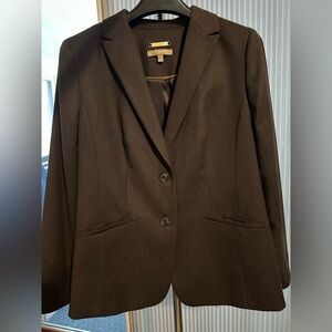 Talbots Sz 14P Italian flannel blazer, chocolate brown